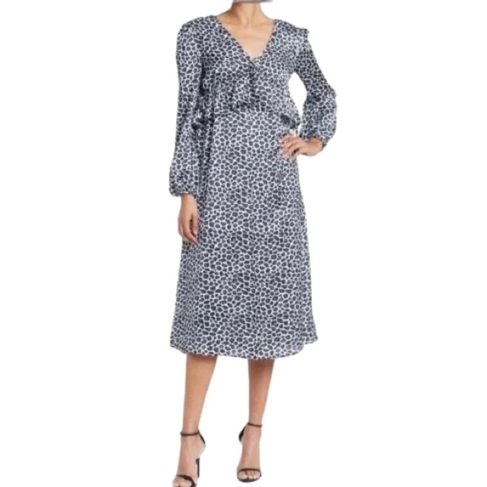 One One Six New With Tags Black Animal Cheetah Print Silky Feel Material Dress
